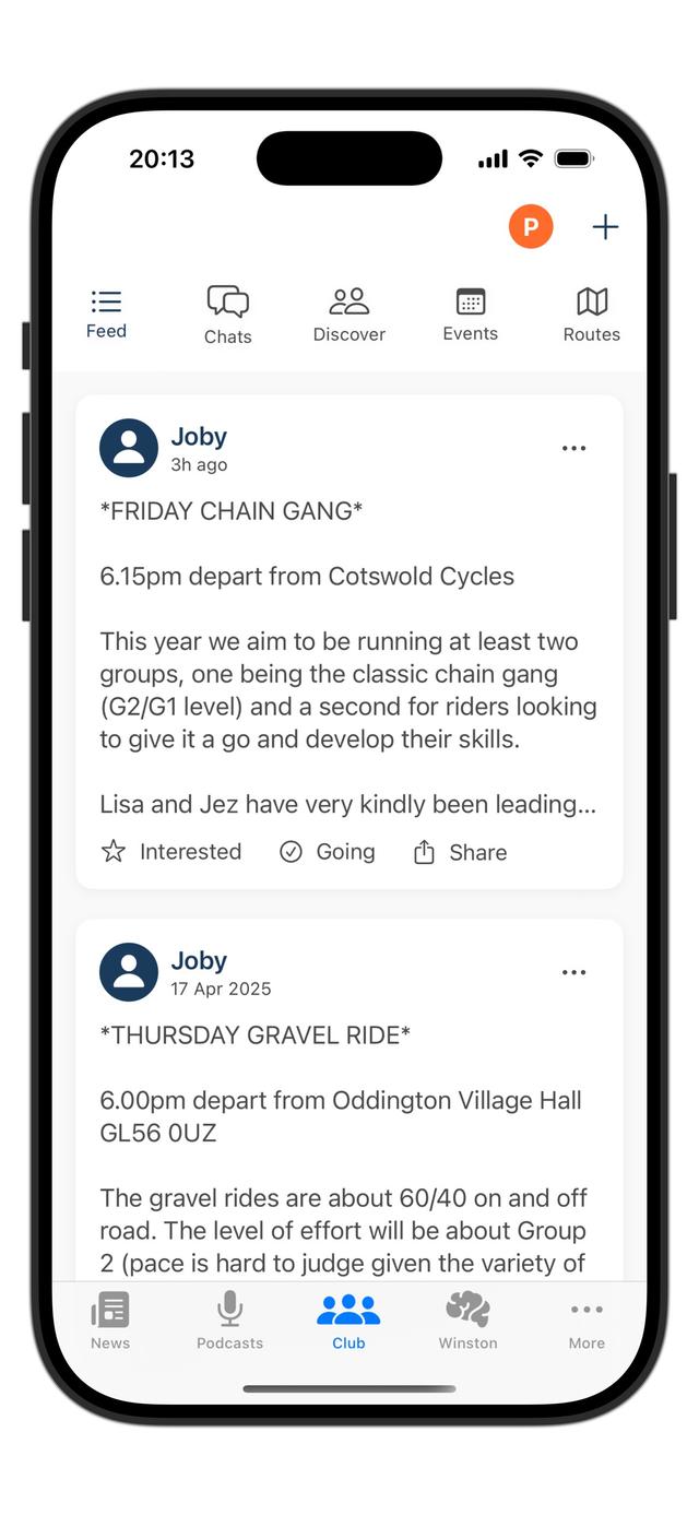 Club Area & Social Feed